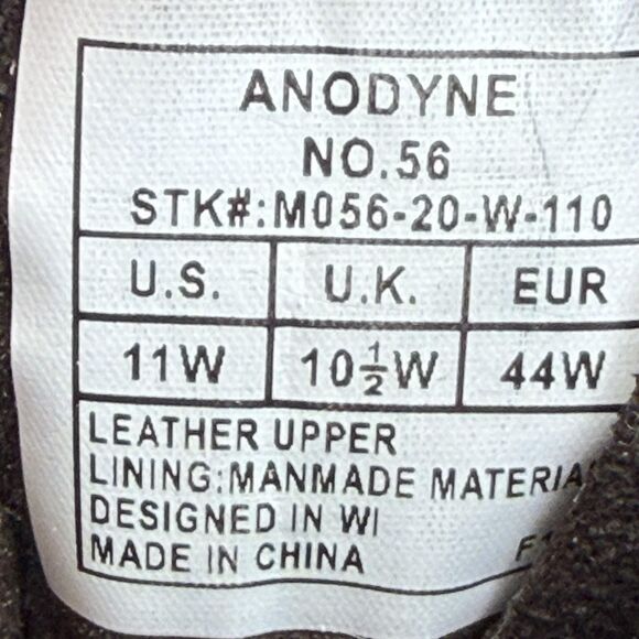 Anodyne No.56 Shoes Mens Size 11W Brown Leather Mid Top Sneakers M056-20-W-110
